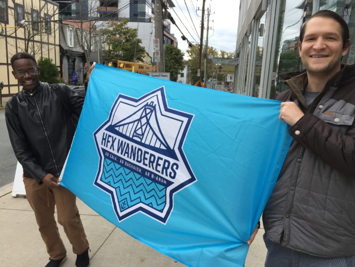 Noah Epstein (right) and Joseph Bebe on Spring Garden Road.